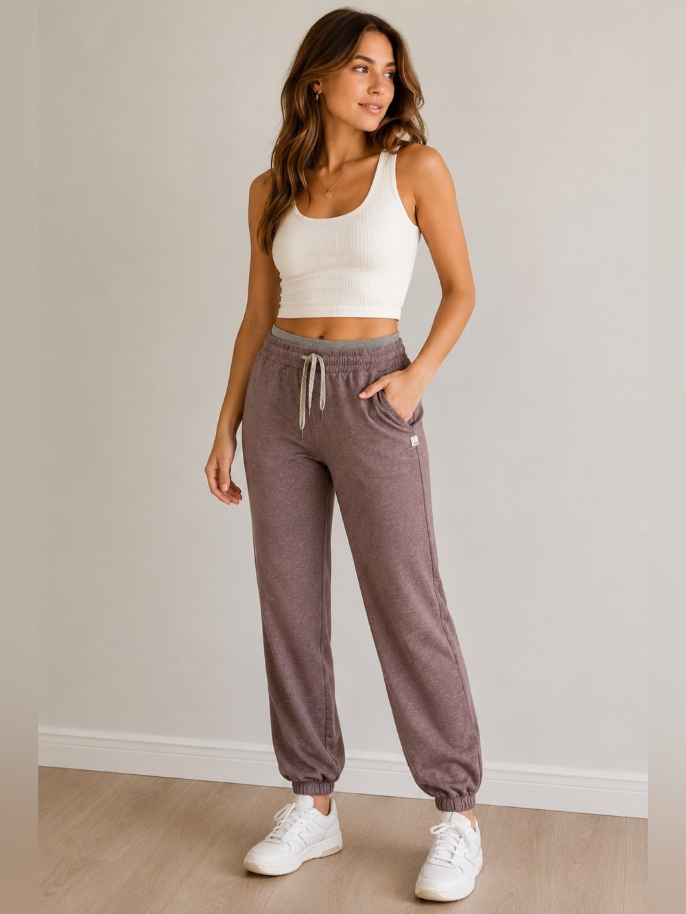 Vuori Performance Joggers XS Heather Mauve Drawstring Lounge Athleisure Pants
